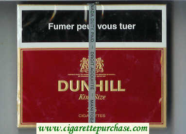 Dunhill King Size 25 cigarettes wide flat hard box